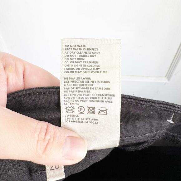 L’AGENCE Sabine Skinny High Waisted Coated Cropped Jeans Noir Ankle Zipper 28 - Picture 15 of 15